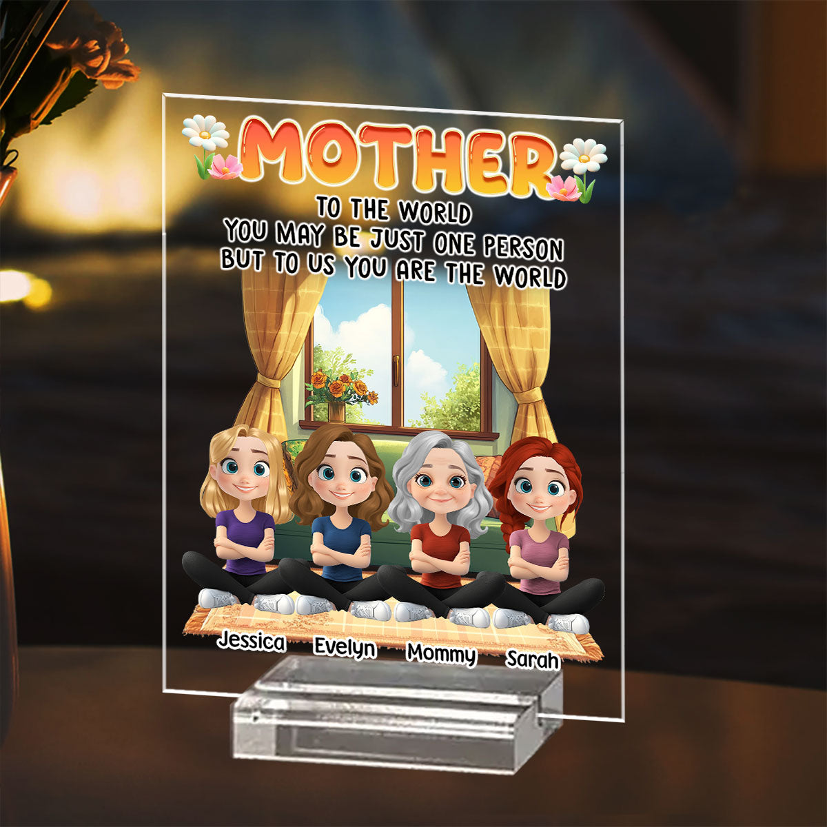 You Are The World - Personalized Custom Acrylic Plaque With Base