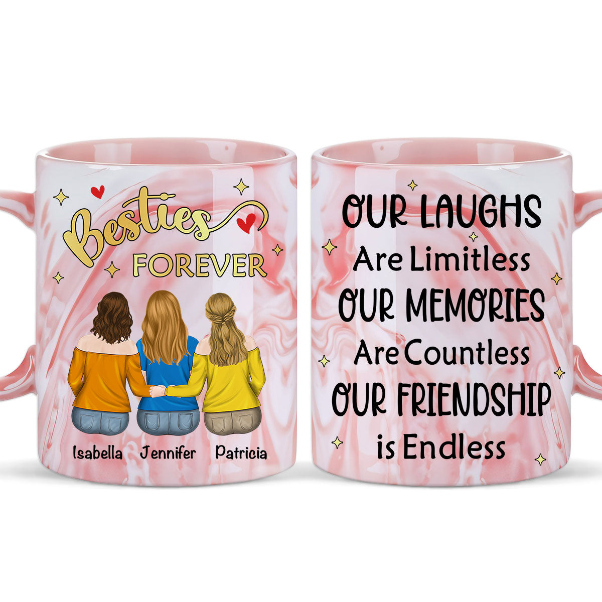 Flower Garden - Personalized Custom Pink Marble Mug