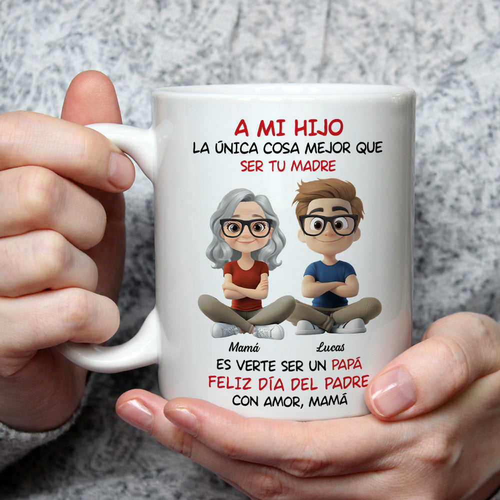 A Mi Hijo Cartoonizado - Taza Personalizada de Café