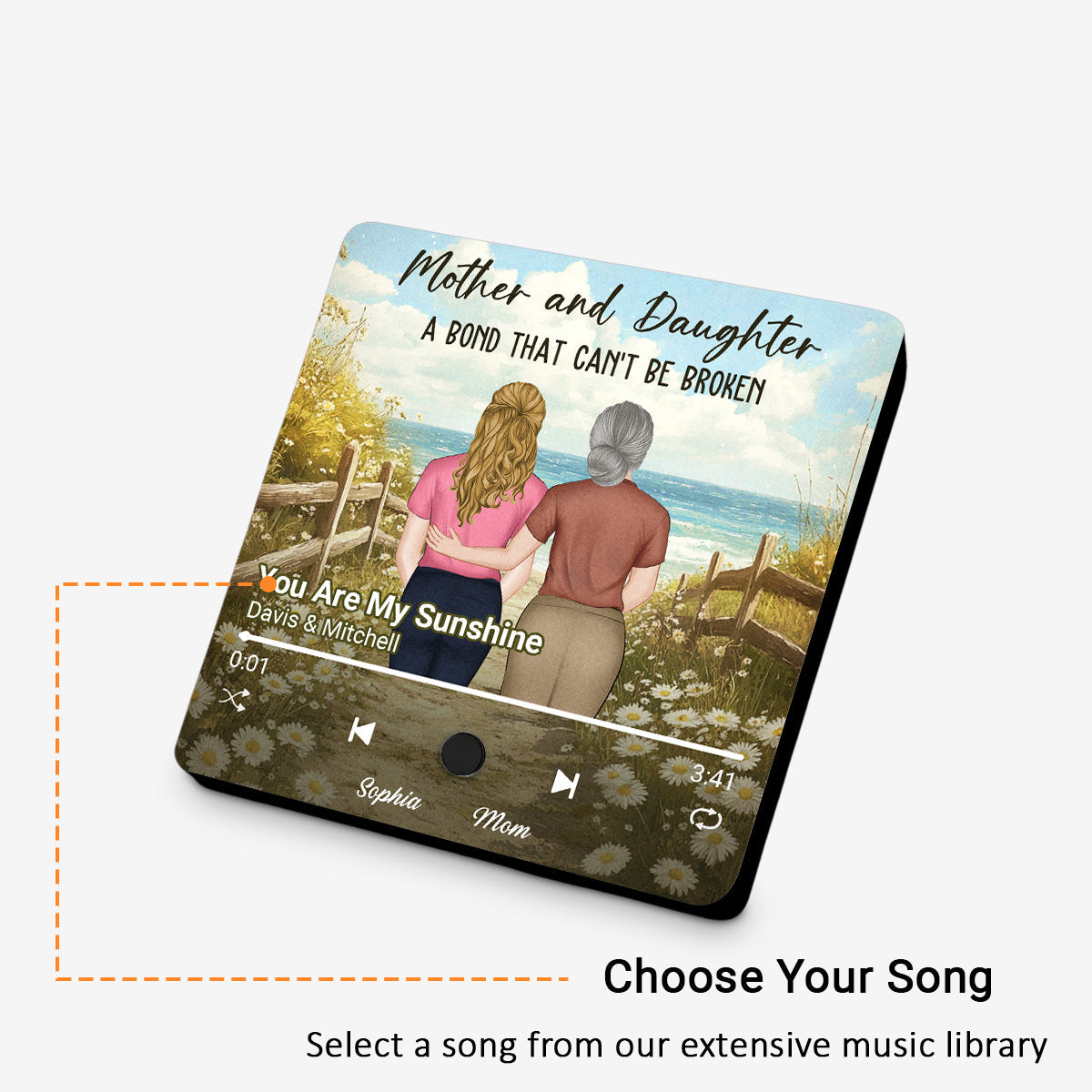 Mother And Daughter - Personalized Custom Music Fridge Magnet