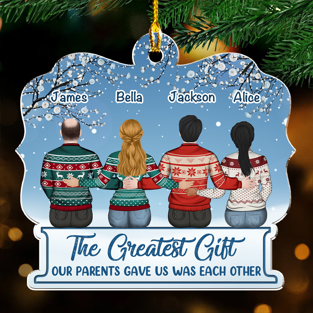 The Greatest Gift Is Family - Personalized Custom Acrylic Ornament