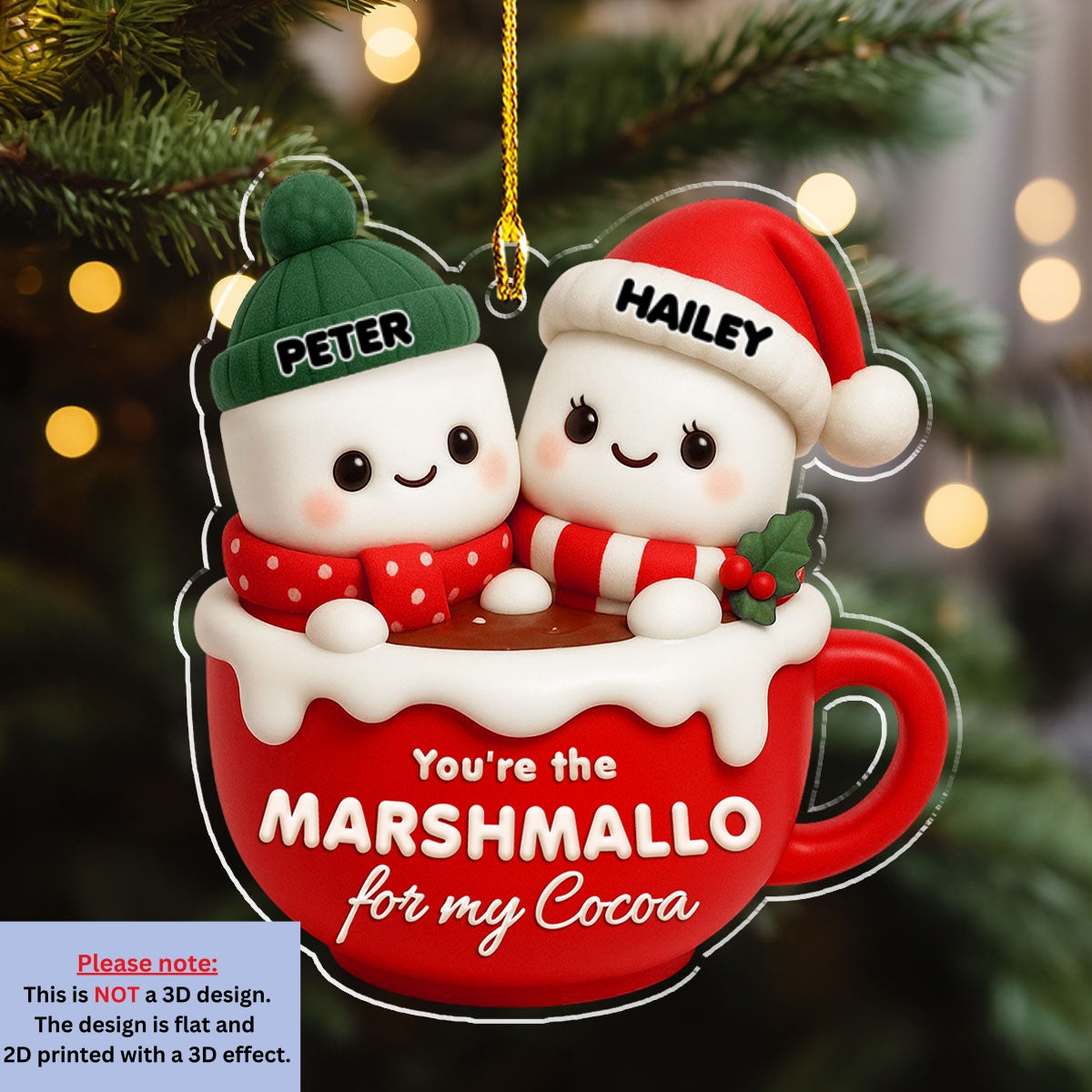 You Are The Marshmallo - Personalized Custom 3D Effect Acrylic Ornament