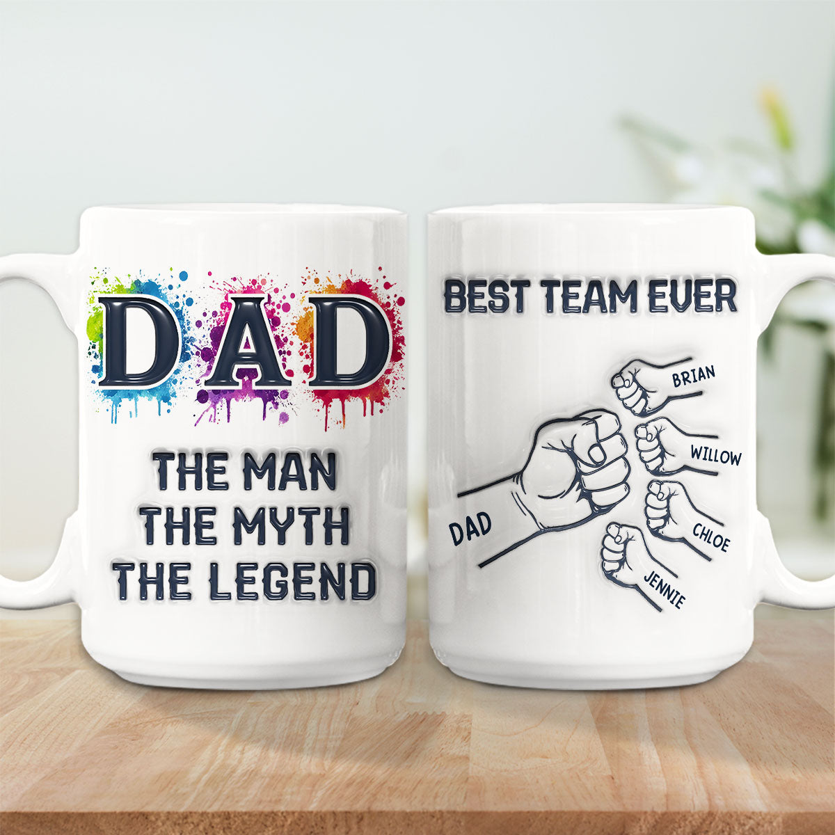 Papa We Love You - Personalized Custom 3D Inflated Effect Mug