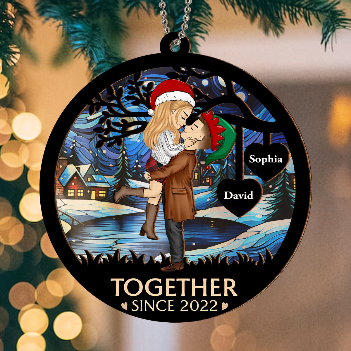 Christmas Together - Personalized Custom Suncatcher Ornament