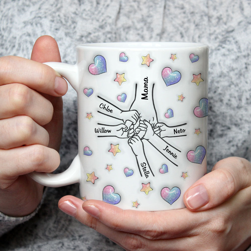 Mom You Hold Our Hearts - Personalized Custom 3D Inflated Effect Mug