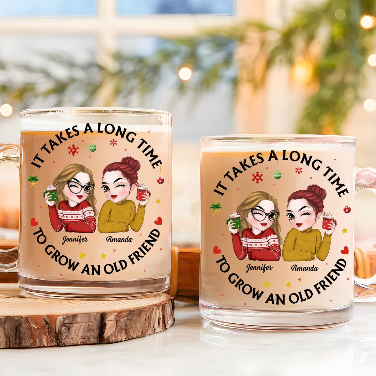 Lets Be Friends Until We Are Old - Personalized Custom Glass Mug