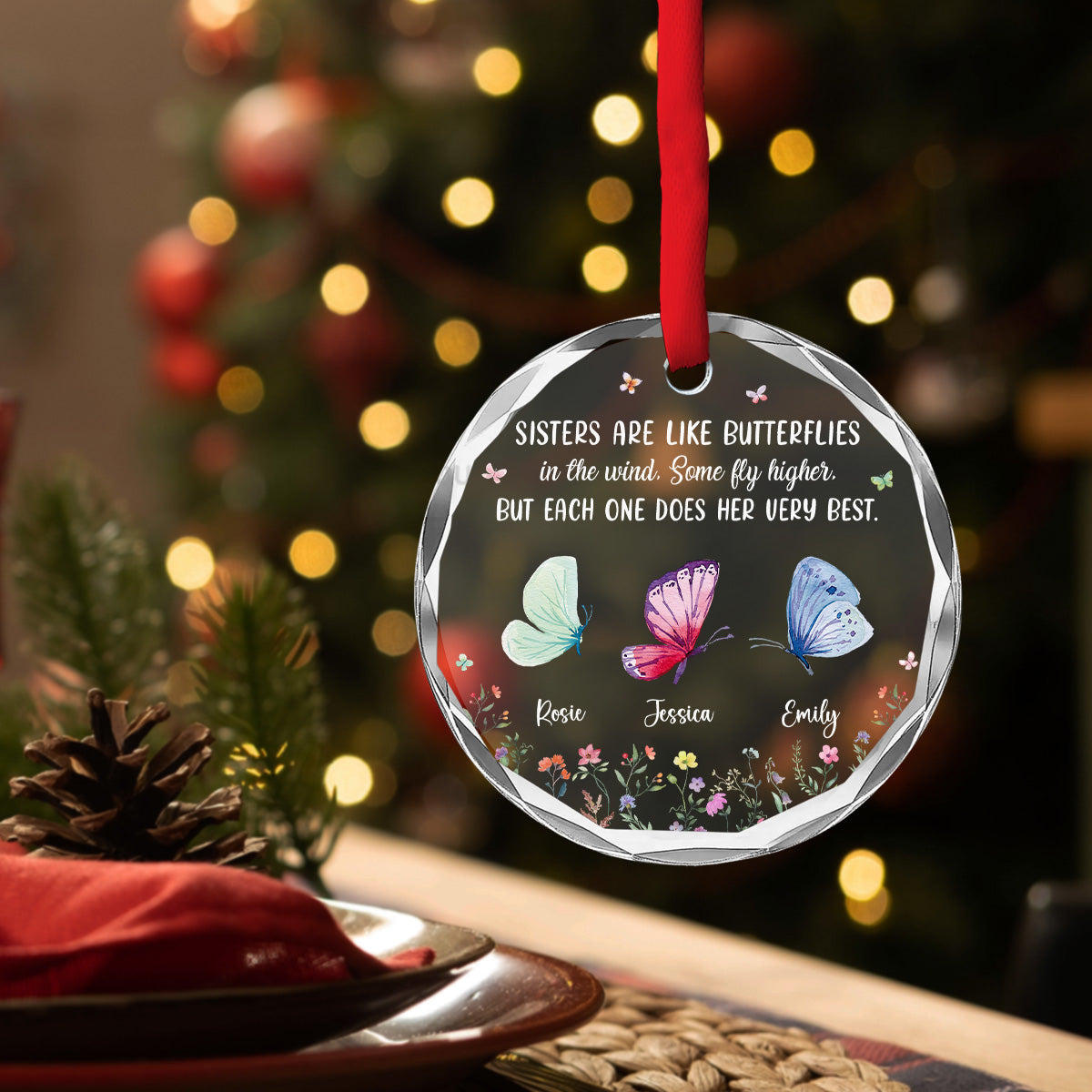 Each One Special Each Beautiful -  Personalized Custom Glass Ornament