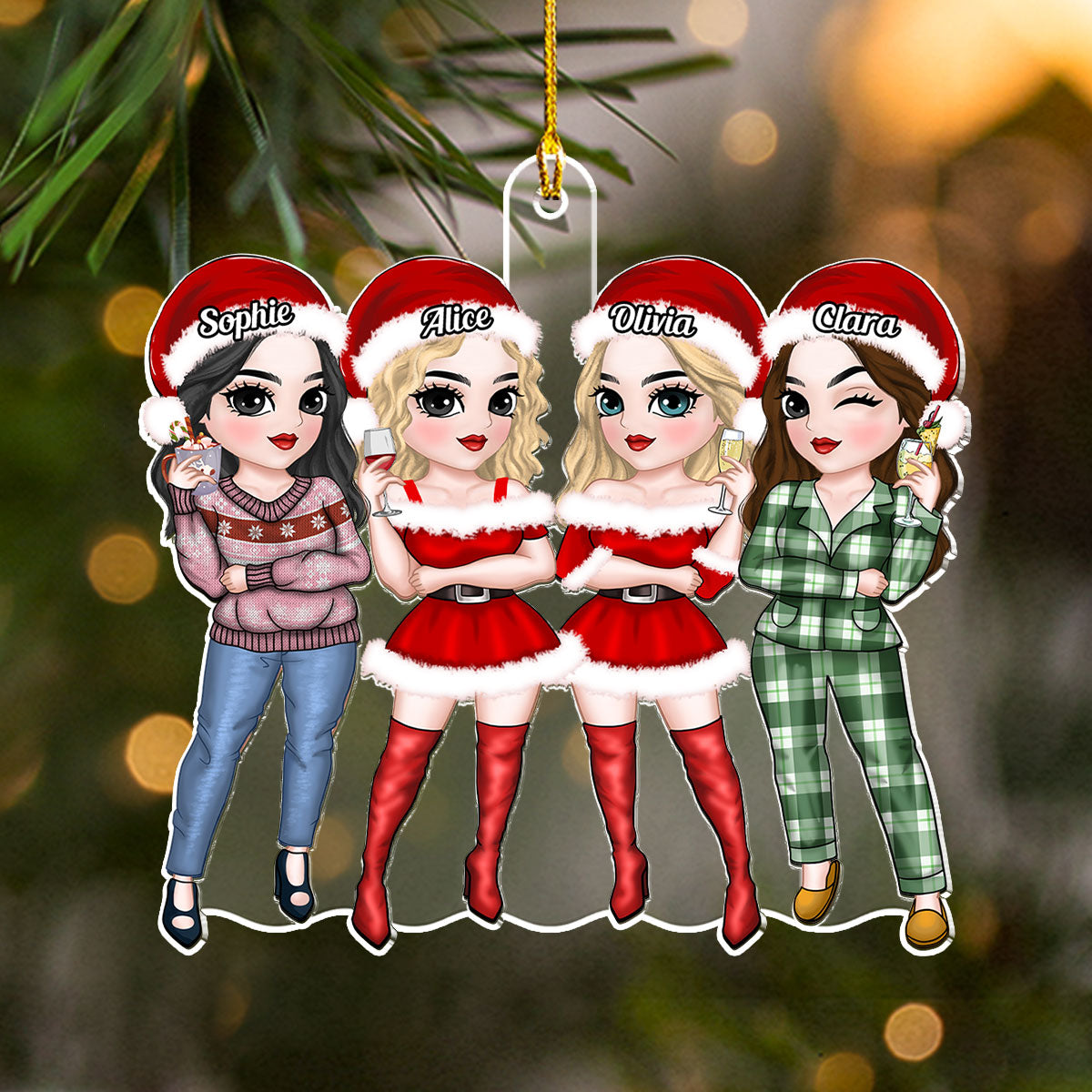 Beautiful Bestie Christmas - Personalized Custom Acrylic Ornament