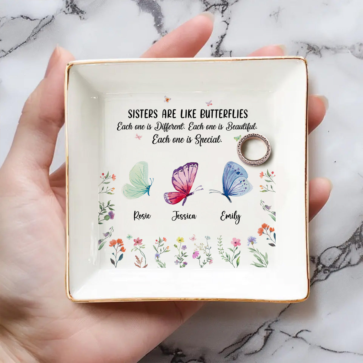 Sister Are The Gardeners Of Our Souls - Personalized Custom Jewelry Dish