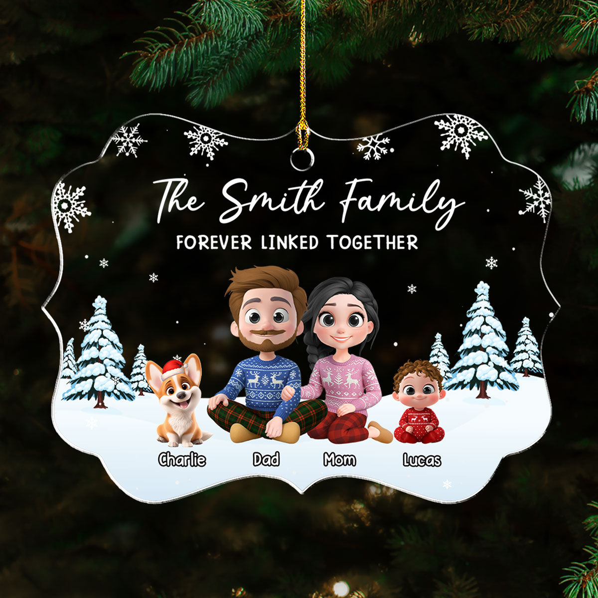 Family Roots Bloom Every Season - Personalized Custom Acrylic Ornament