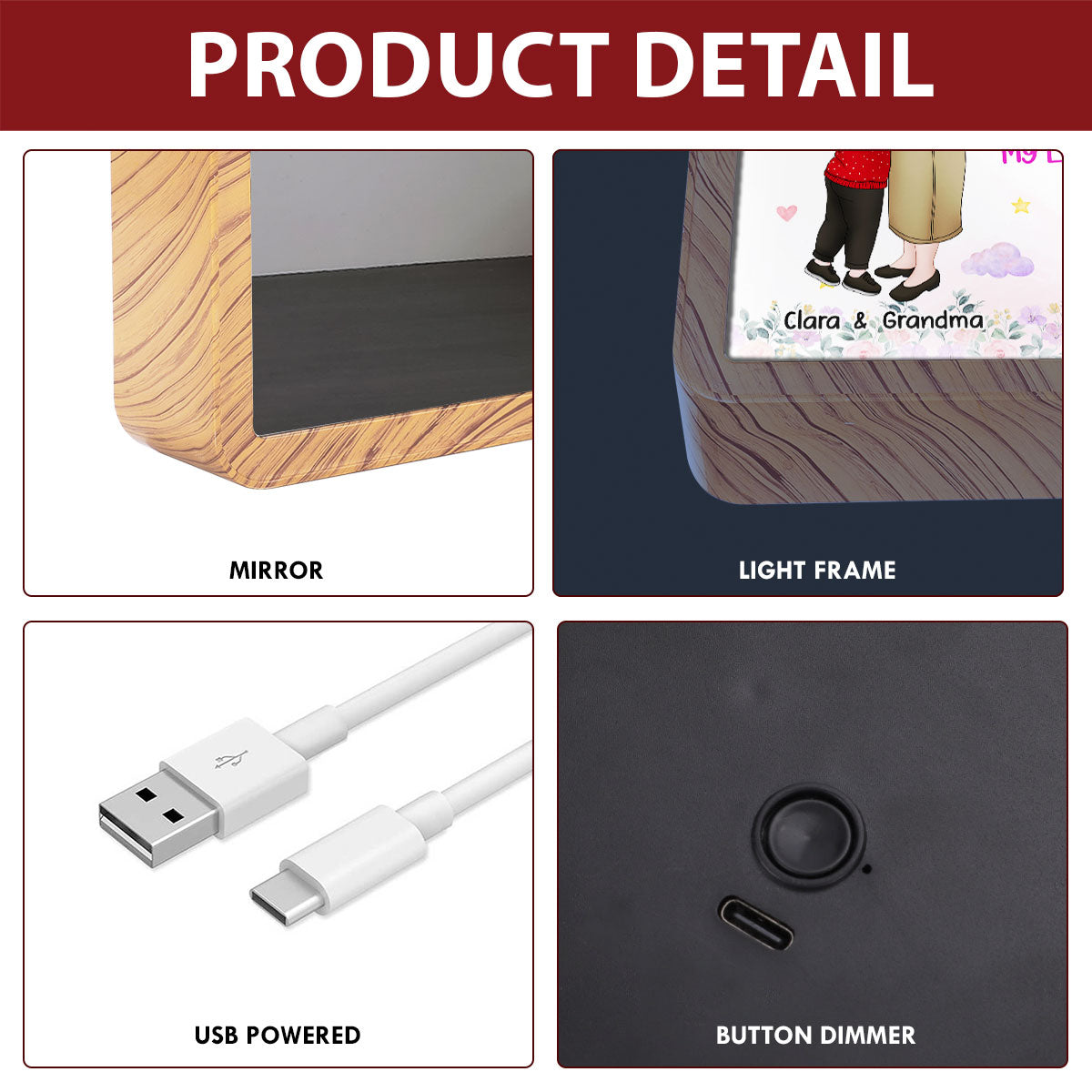 To My Granddaughter - Personalized Custom Magic Mirror