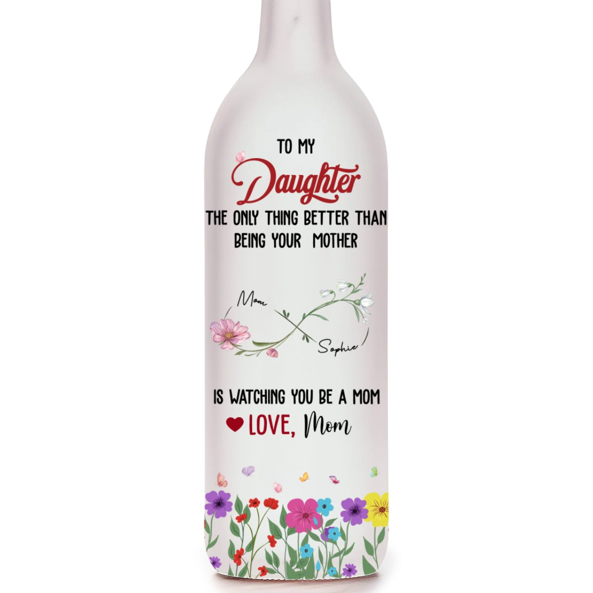 Watching You Being A Mom - Personalized Custom Bottle Lamp