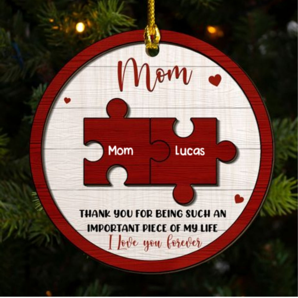 Mother And Daughter Forever Linked Together - Personalized Custom Freeshape 2-Layered Wood Ornament