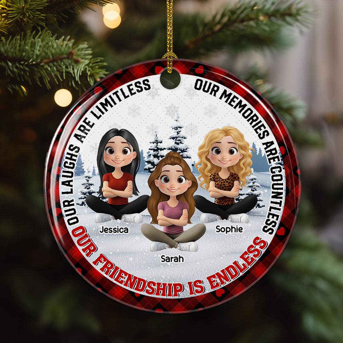Our Friendship Is Endless Ver New - Personalized Custom Ceramic Ornament