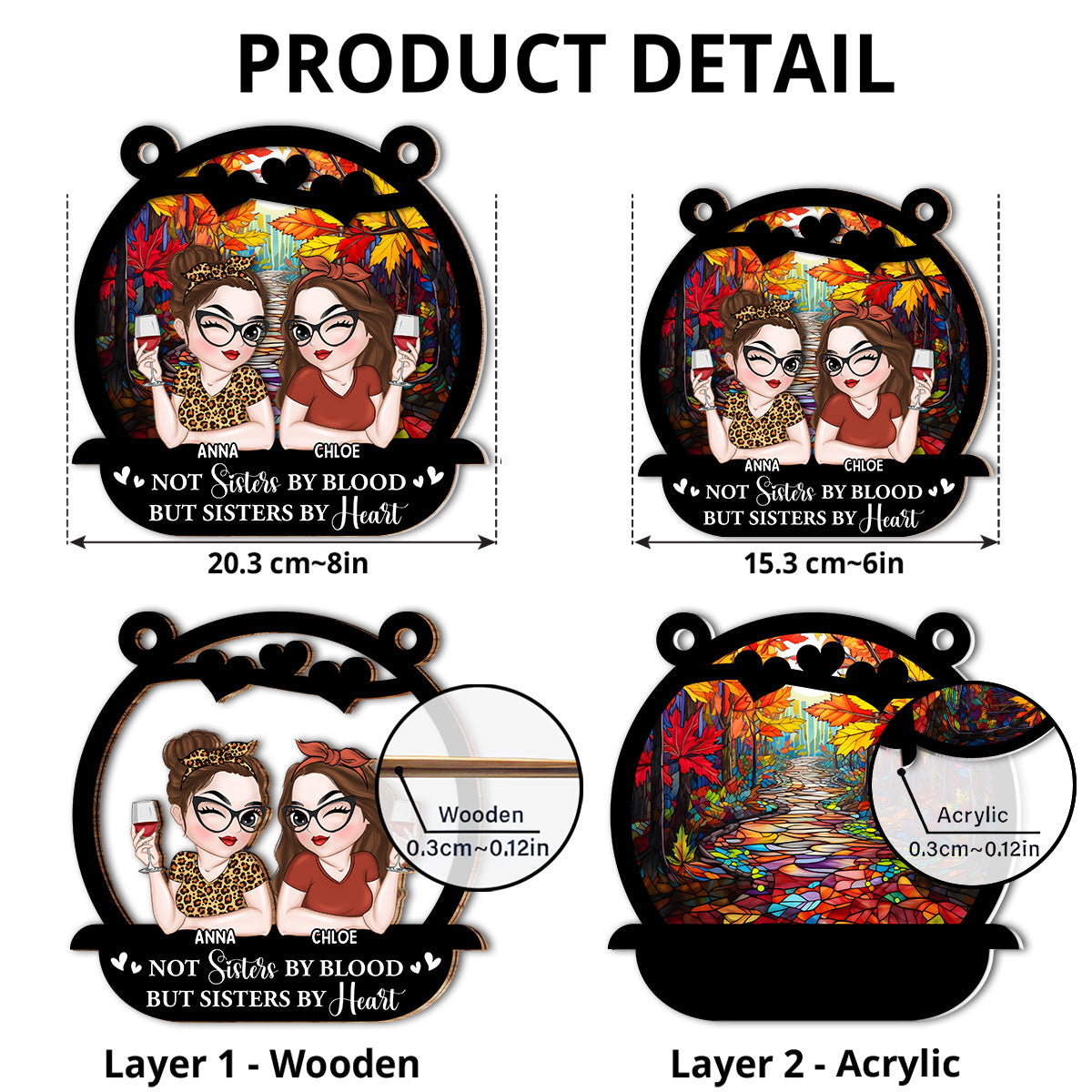 Besties Bring The Cheer - Personalized Custom Suncatcher