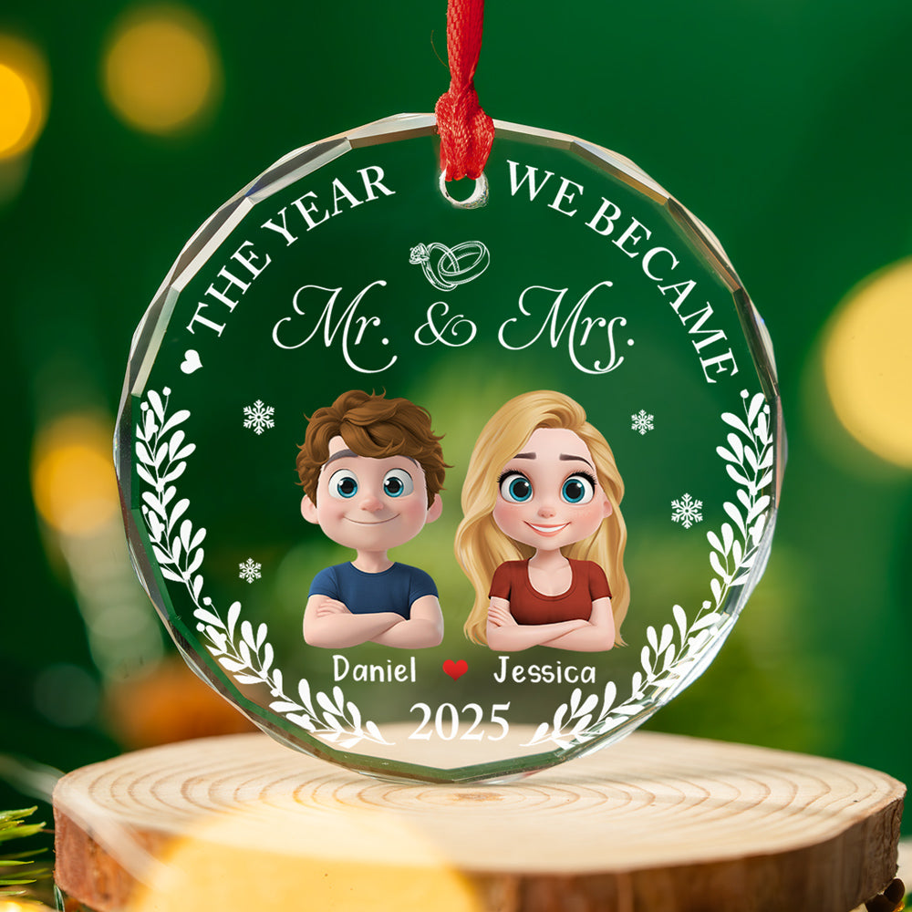 Save The Special Date - Personalized Custom Glass Ornament
