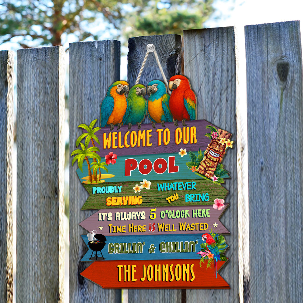 Welcome To Our Patio - Personalized Custom Wood Sign