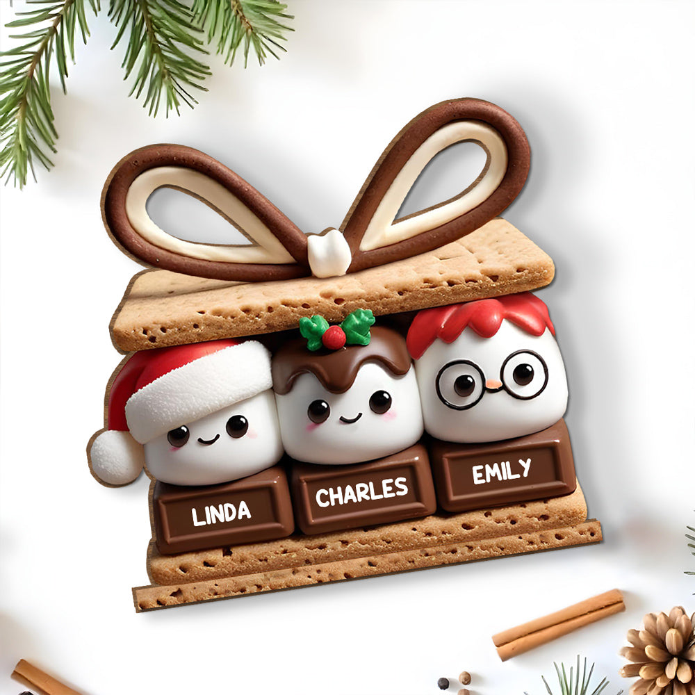 Happy Smores - Personalized Custom 2-Layer Wood Plaque With Flat Base