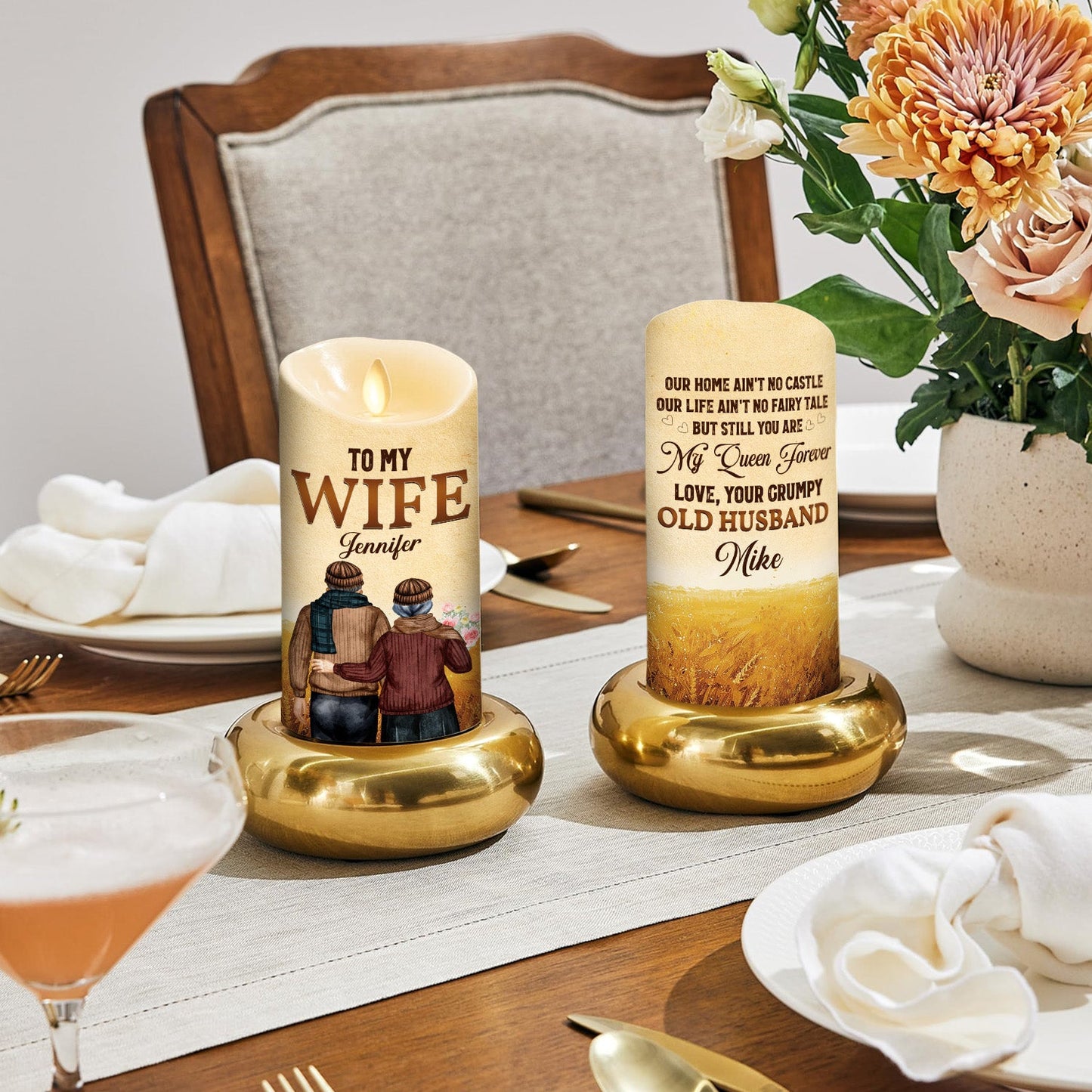 To My Wife You Are My Queen Forever - Personalized Custom LED Candle