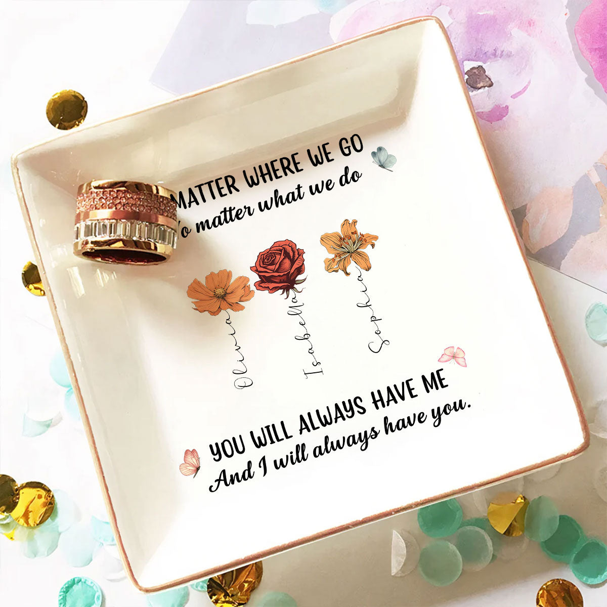 No Matter Where We Go Friendship - Personalized Custom Jewelry Dish