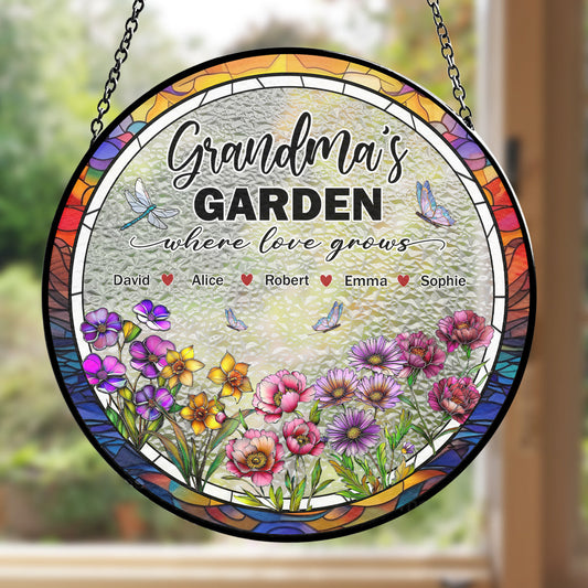 Grandma Garden - Personalized Custom Window Hanging Suncatcher