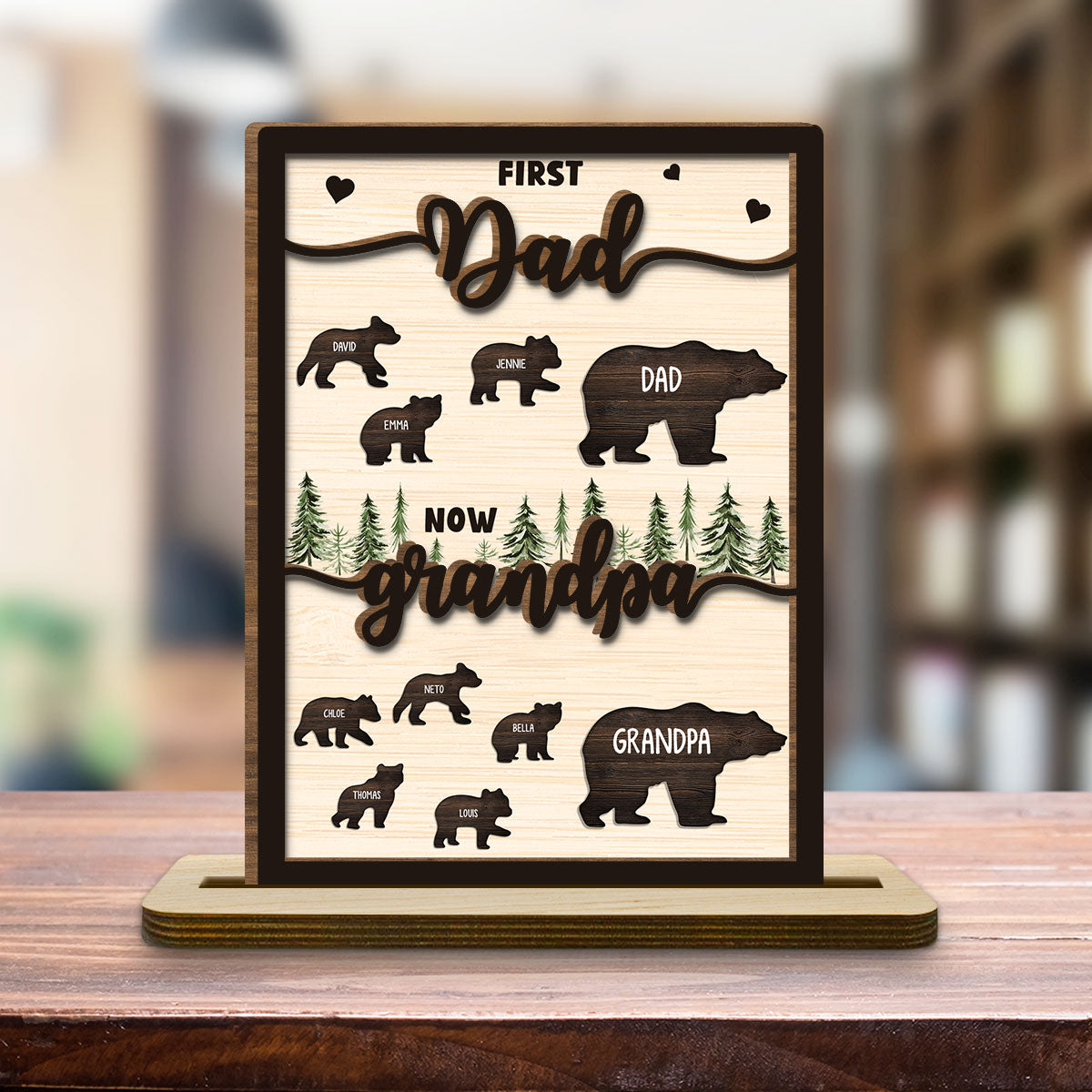 Was Dad Now Called Grandpa  - Personalized Custom 2-Layer Wood Plaque With Flat Base