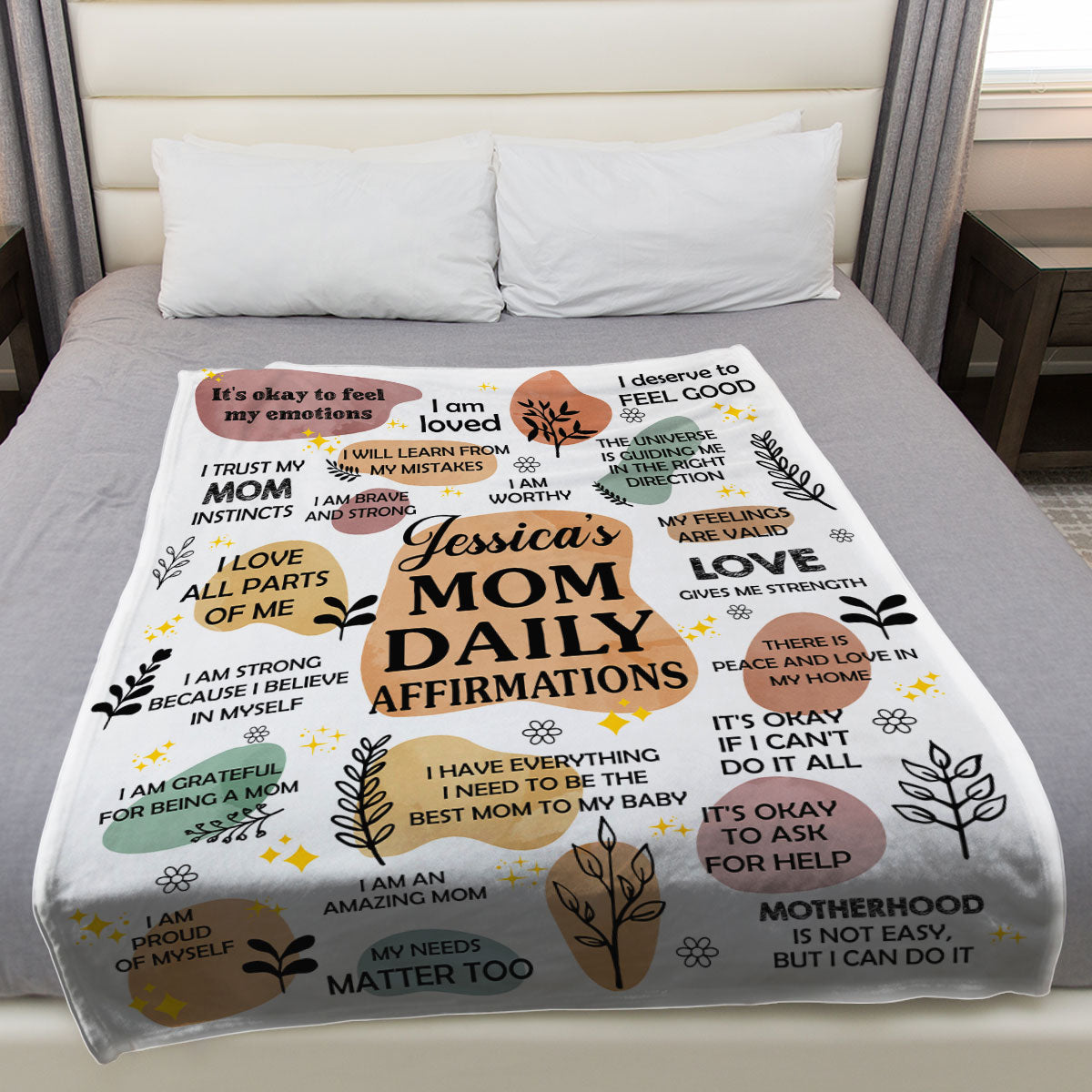 Daily Affirmations - Personalized Custom Fleece Blanket