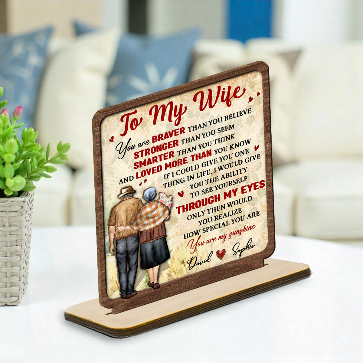 My Sunshine - Personalized Custom 2-Layer Wood Plaque With Flat Base