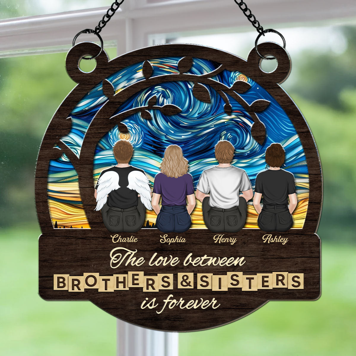 Brothers And Sisters Forever - Personalized Custom Suncatcher