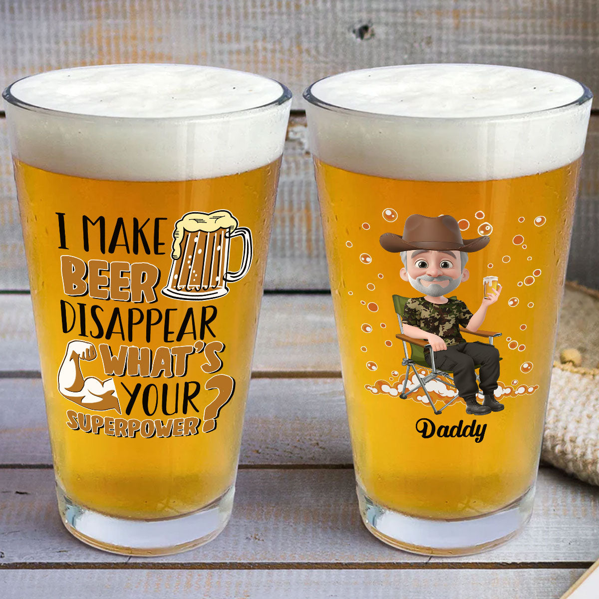 I Make Beer Disappear - Personalized Custom Beer Glass