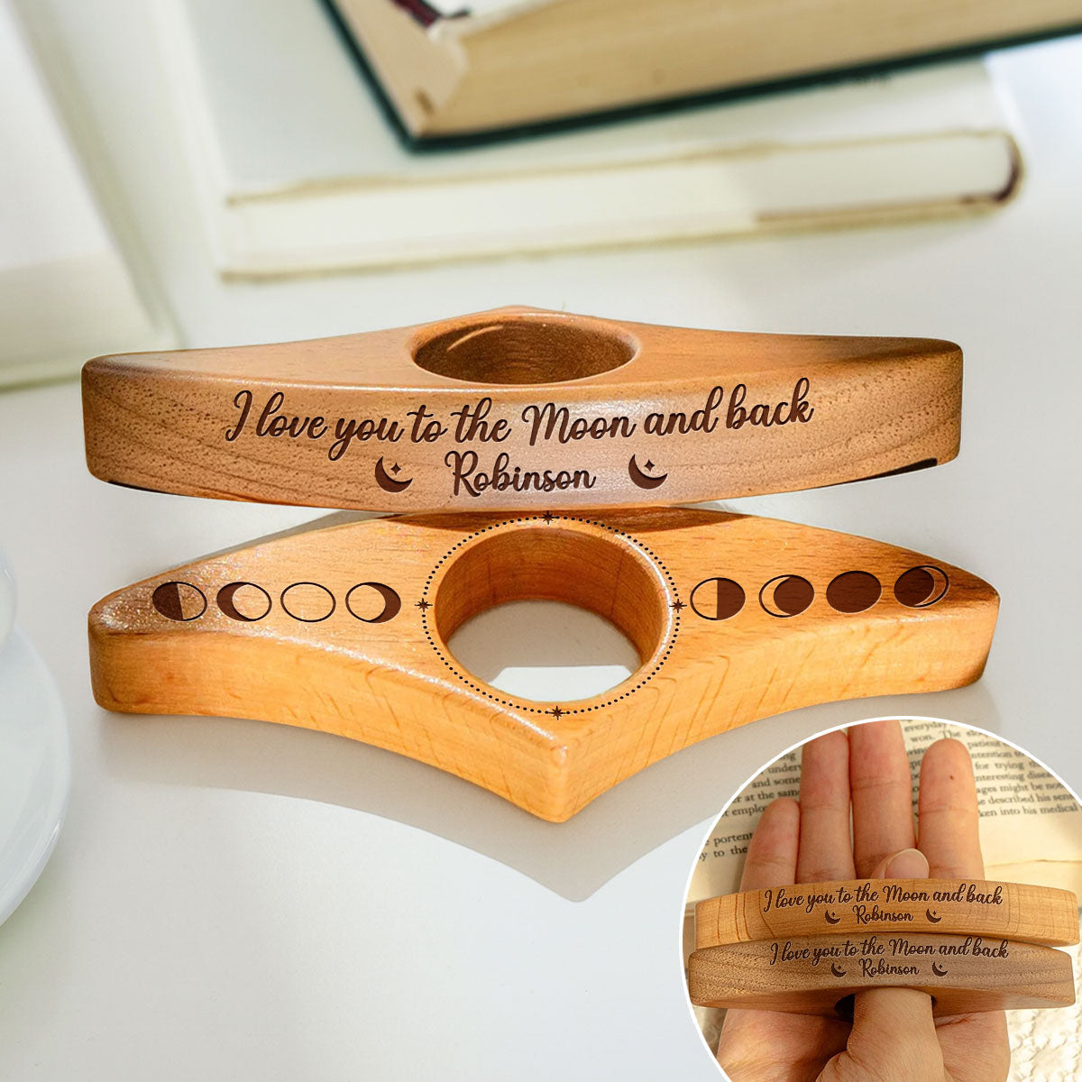 I Love You To The Moon And Back - Personalized Custom Book Page Holder