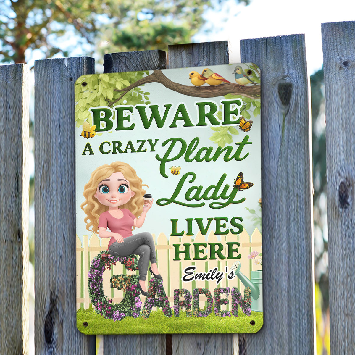 Crazy Plant Lady Garden - Personalized Custom Metal Sign