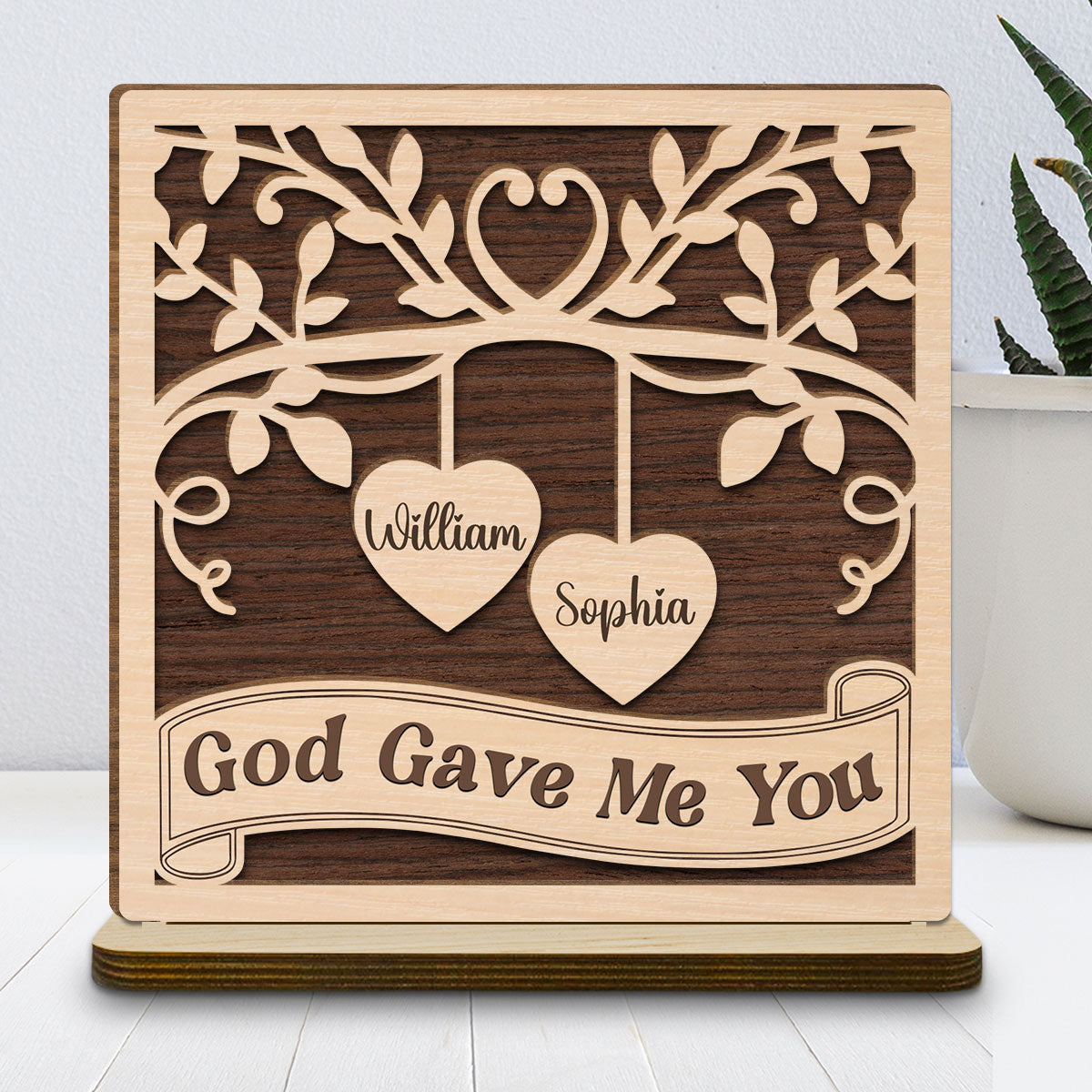 Perfectly Imperfect Together - Personalized Custom 2-Layer Wood Plaque With Flat Base