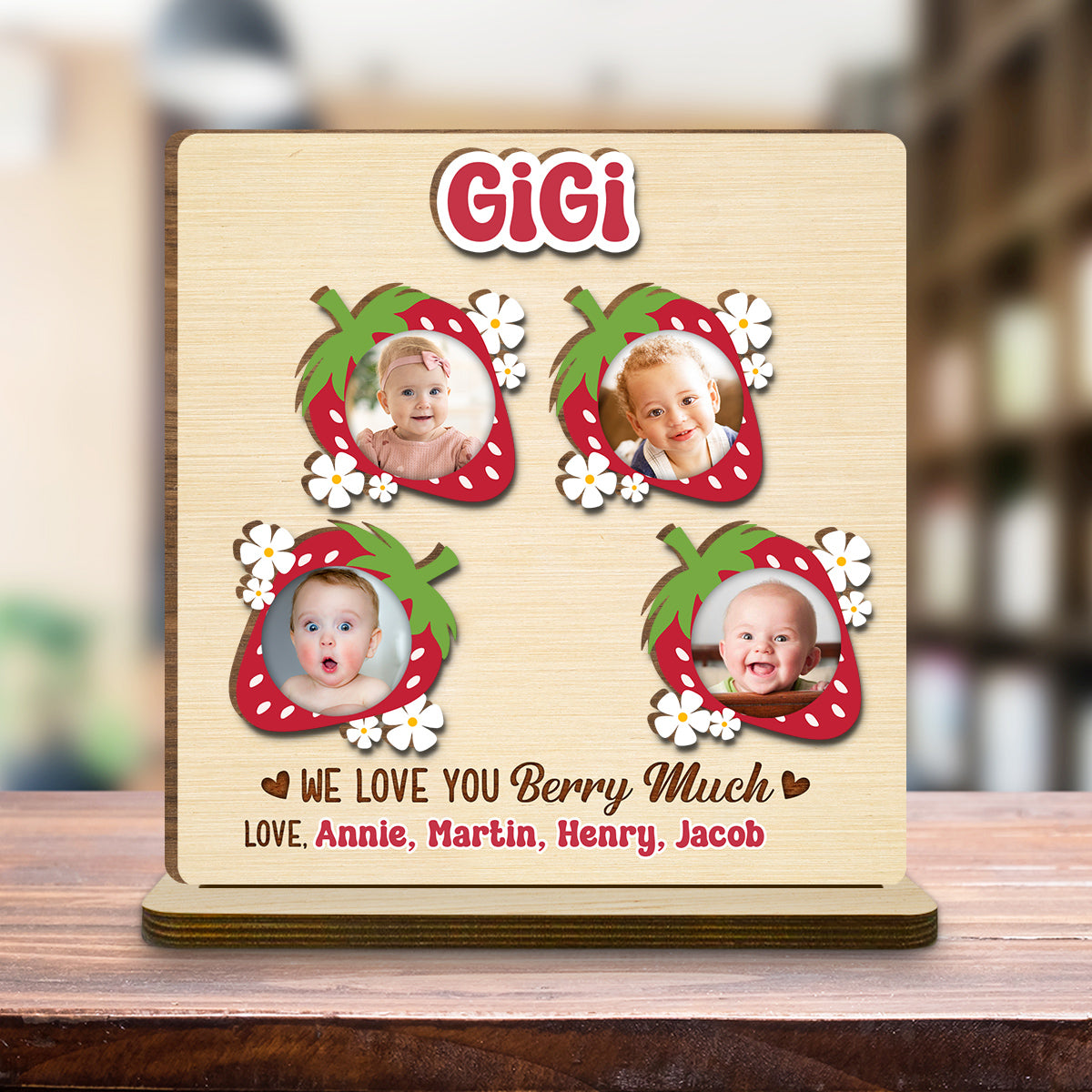 Berry Much - Personalized Custom 2-Layer Wood Plaque With Flat Base
