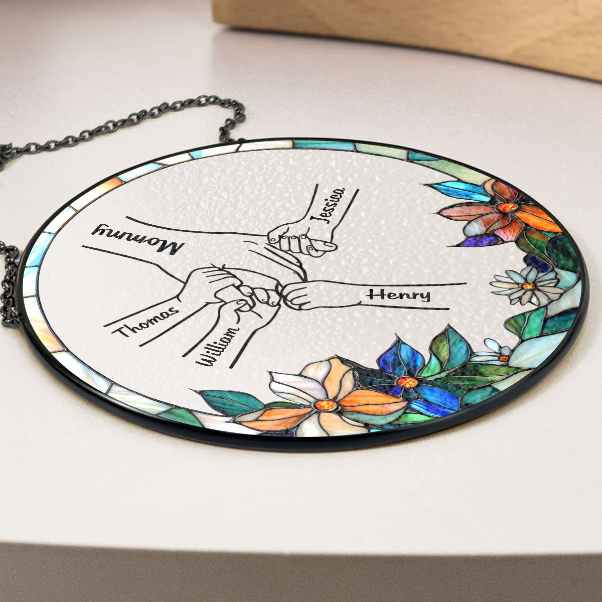 Forever Holding Hands - Personalized Custom Window Hanging Suncatcher