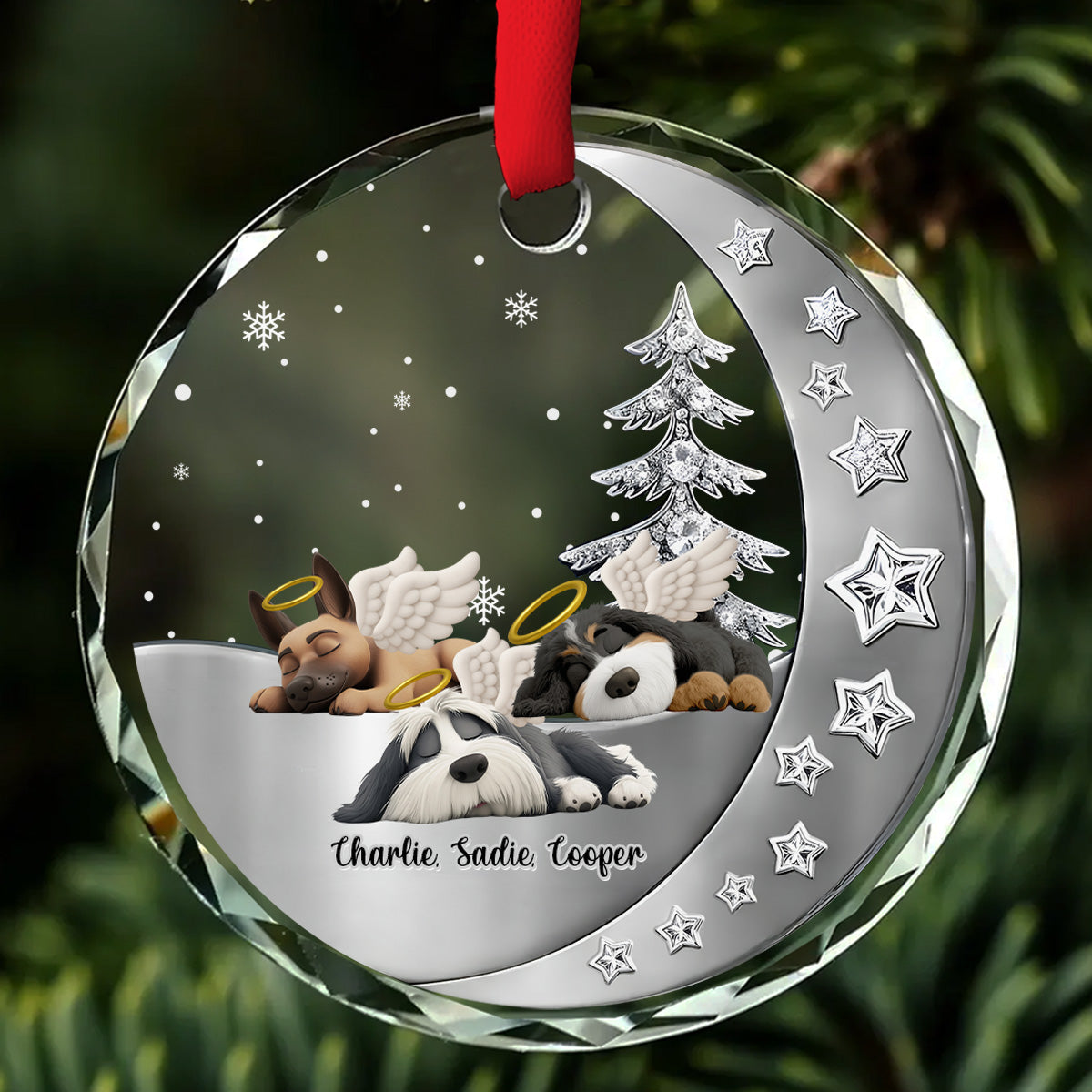 Beside You - Personalized Custom 3D Effect Glass Ornament