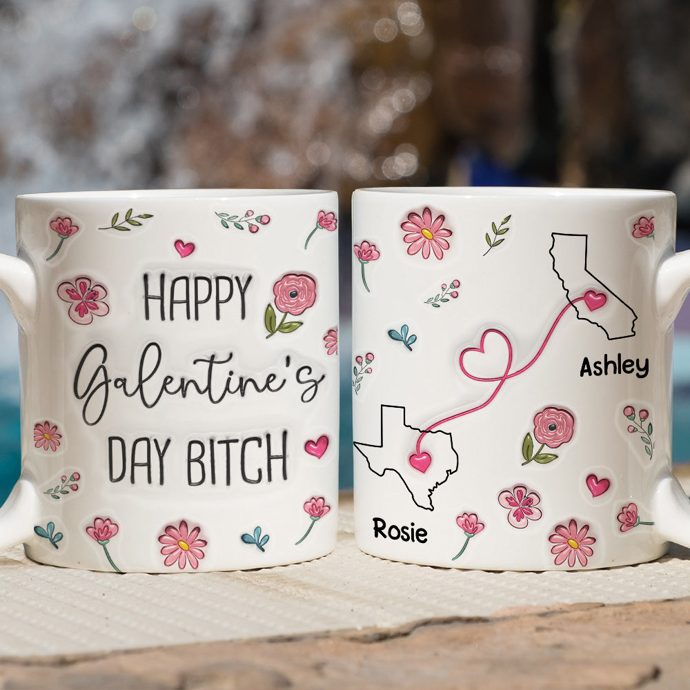 Galentine Club Knows No Distance - Personalized Custom 3D Inflated Effect Mug