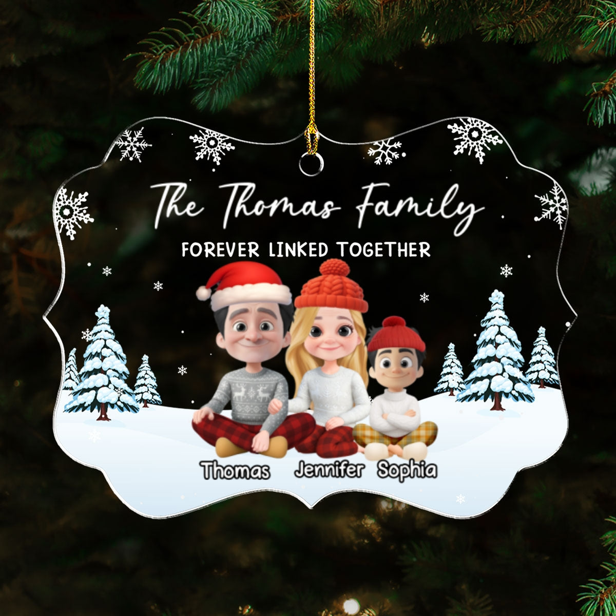 Family Roots Bloom Every Season - Personalized Custom Acrylic Ornament