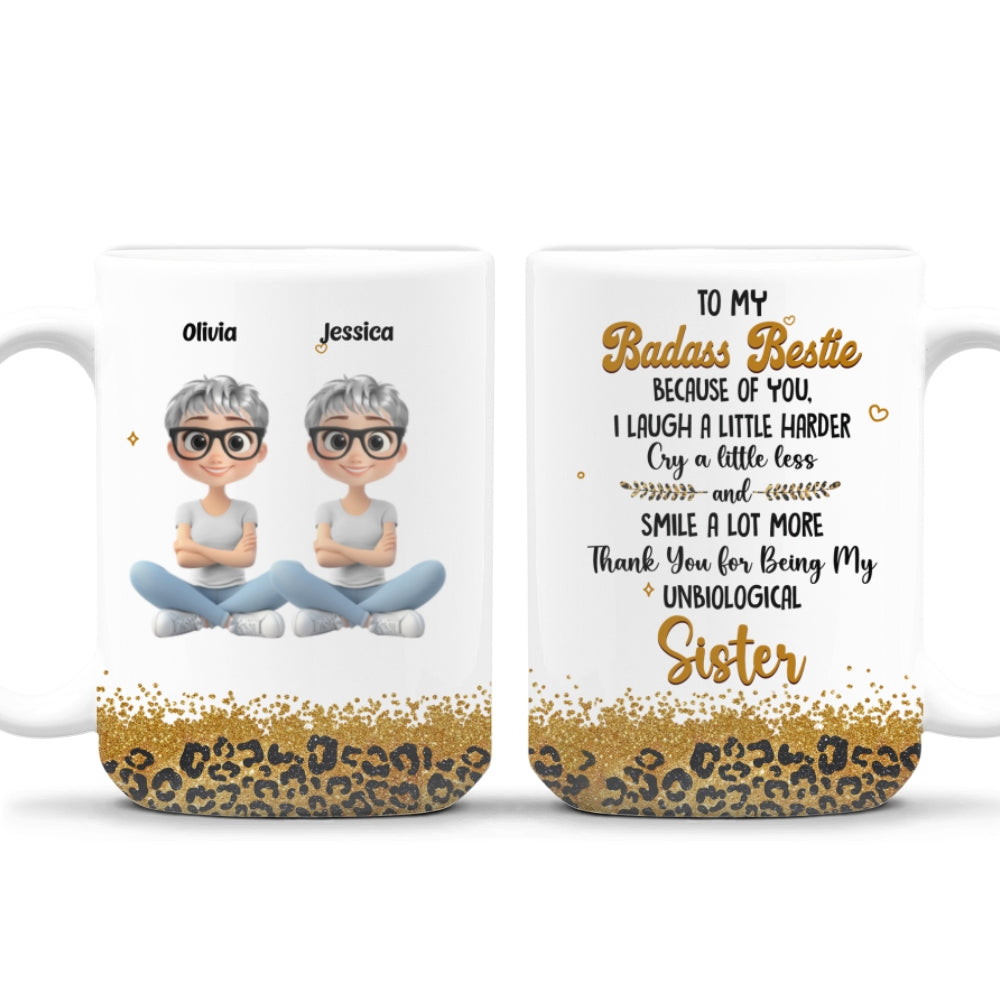 I Laugh A Little Harder Because Of You - Personalized Custom Mug