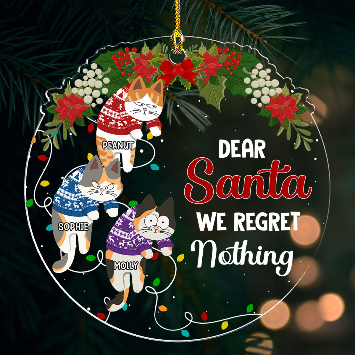 Dear Santa I've Been A Very Good Cat - Personalized Custom Acrylic Ornament