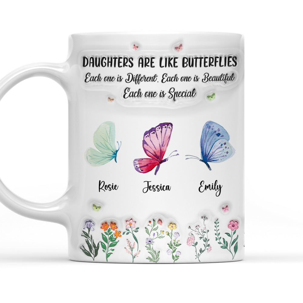 Daughters Bloom With Beauty - Personalized Custom 3D Inflated Effect Mug