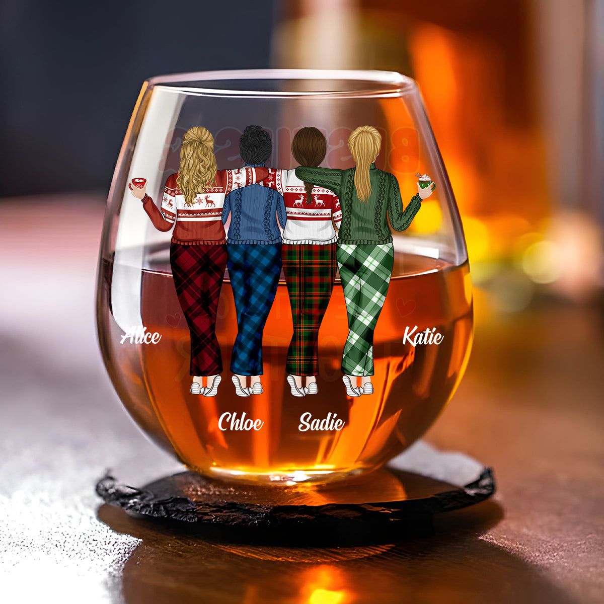 Crazy Night Besties - Personalized Custom Wine Glass