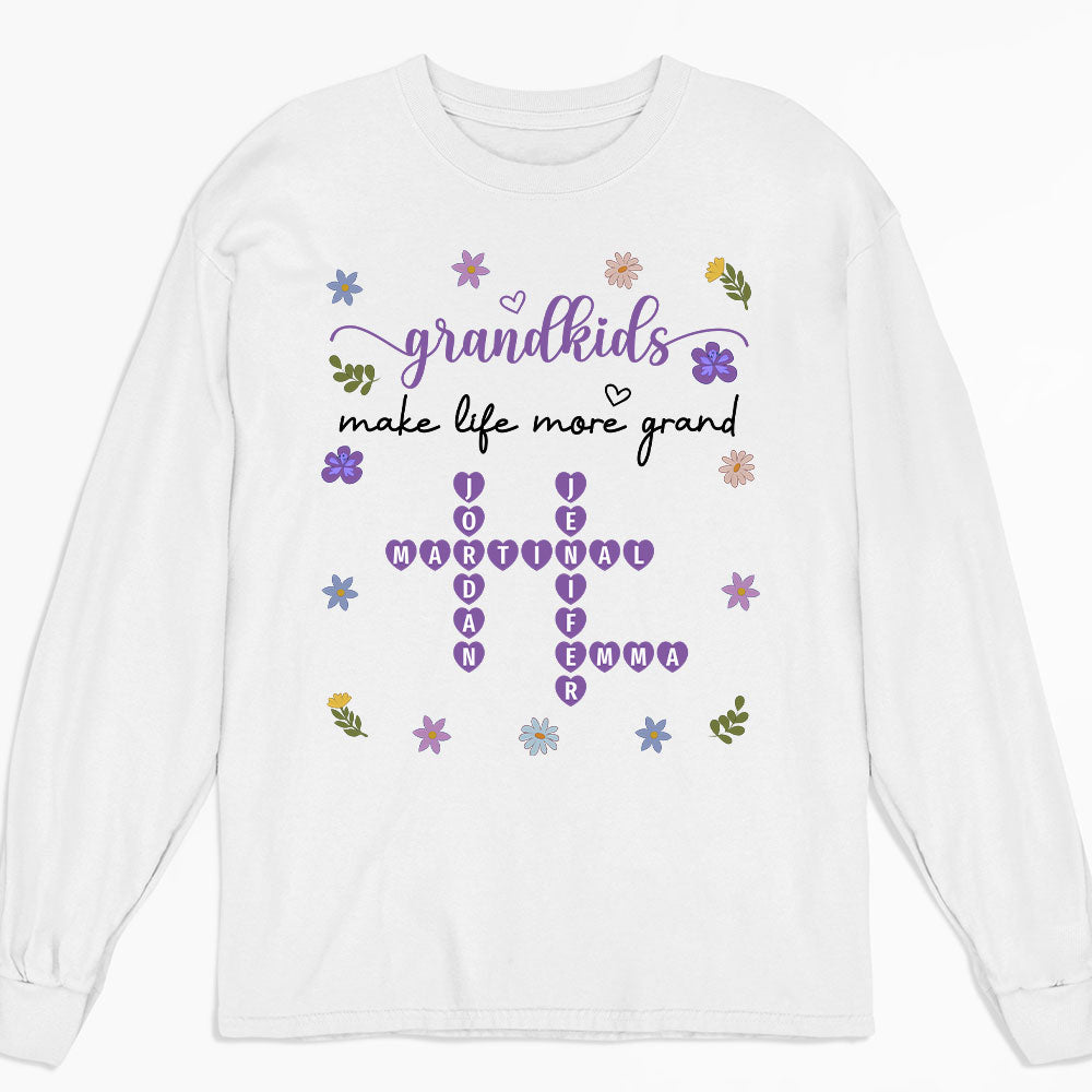 Grandkids Make Life More Grand Crossword - Personalized Custom Shirt