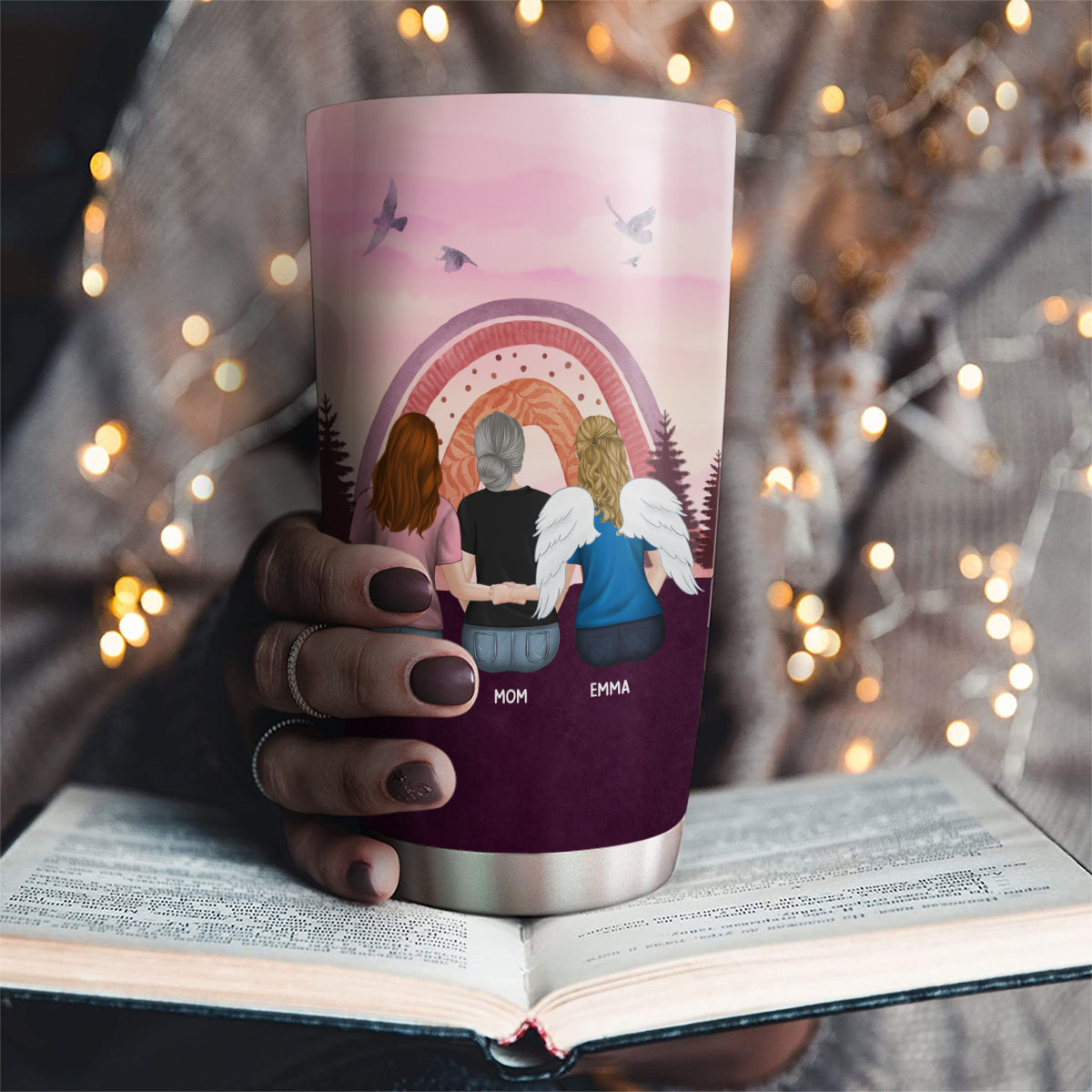 Mother And Daughter Linked For Life - Personalized Custom Tumbler