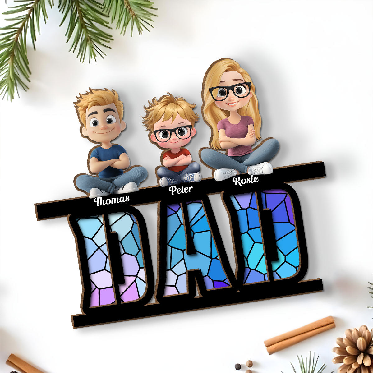 Our Father, Our Hero - Personalized Custom 2-Layer Wood Plaque With Flat Base