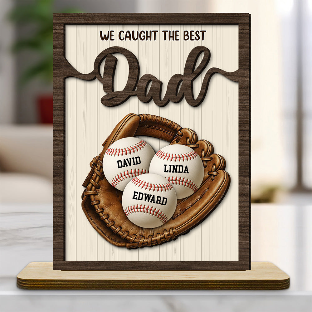 Our Best Daddy - Personalized Custom 2-Layer Wood Plaque With Flat Base