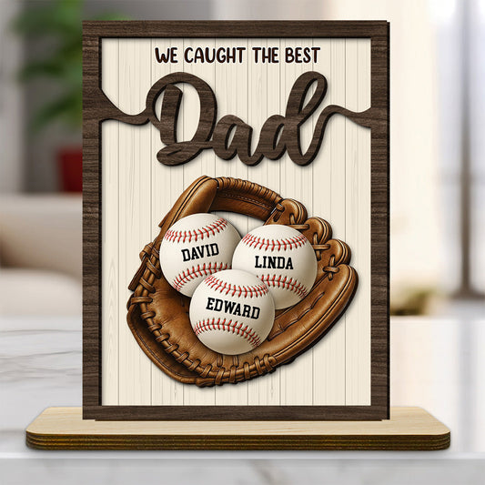 Our Best Daddy - Personalized Custom 2-Layer Wood Plaque With Flat Base
