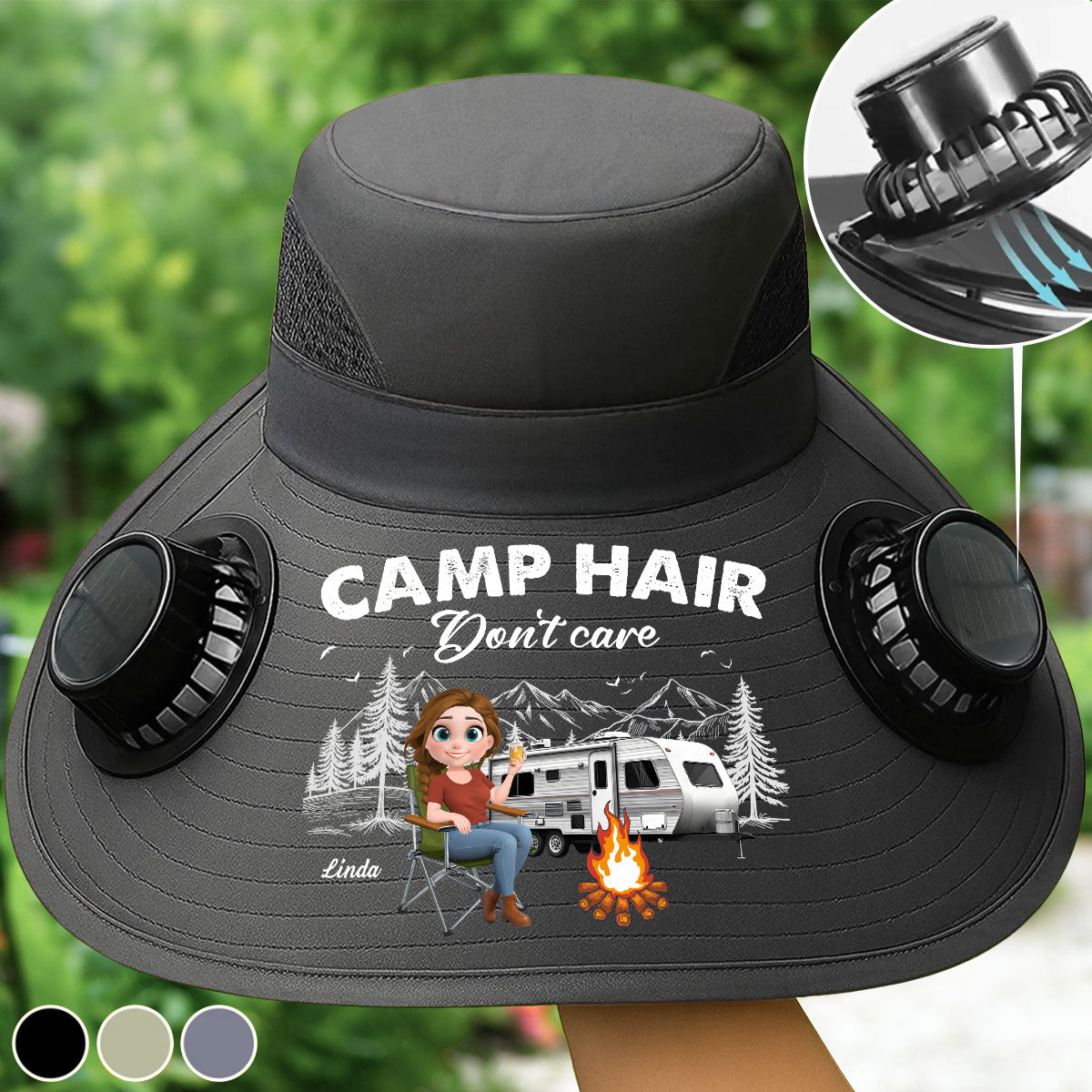 Camp Hair - Personalized Custom Solar Fan Hat