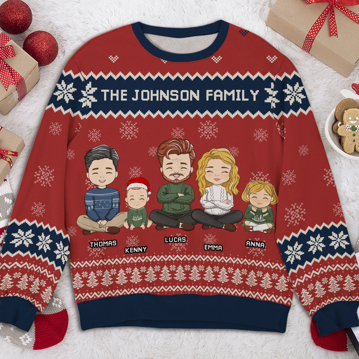 Family Christmas Together - Personalized Custom All-Over-Print Sweatshirt