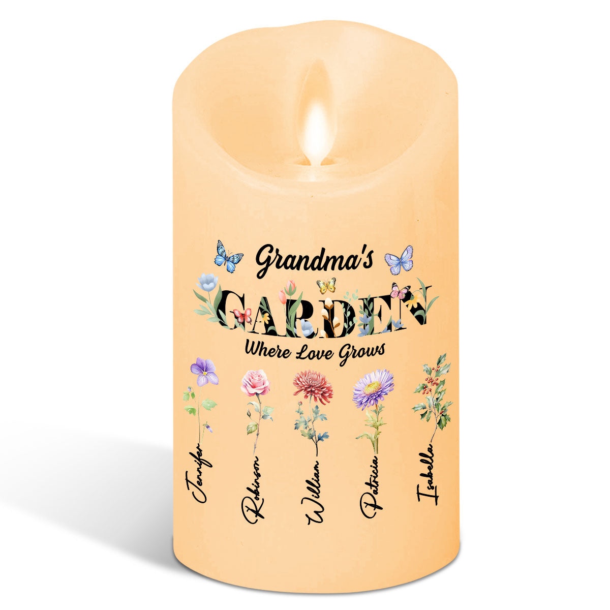 Grandma Garden - Personalized Custom LED Candle